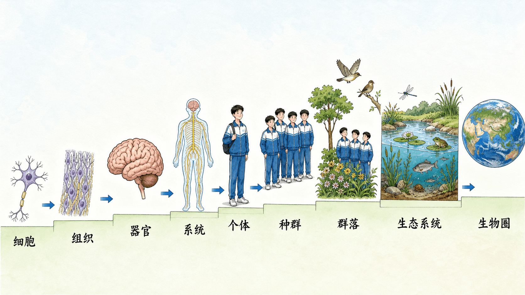 从细胞到生命系统层次 从细胞到生命系统层次