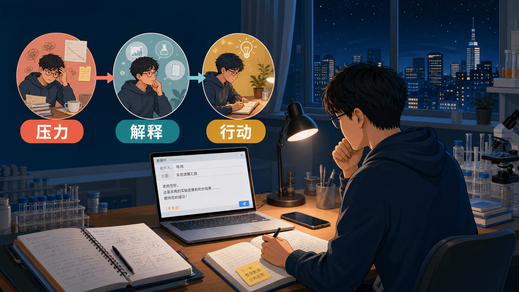 压力、解释与行动:深夜实验室中的研究生