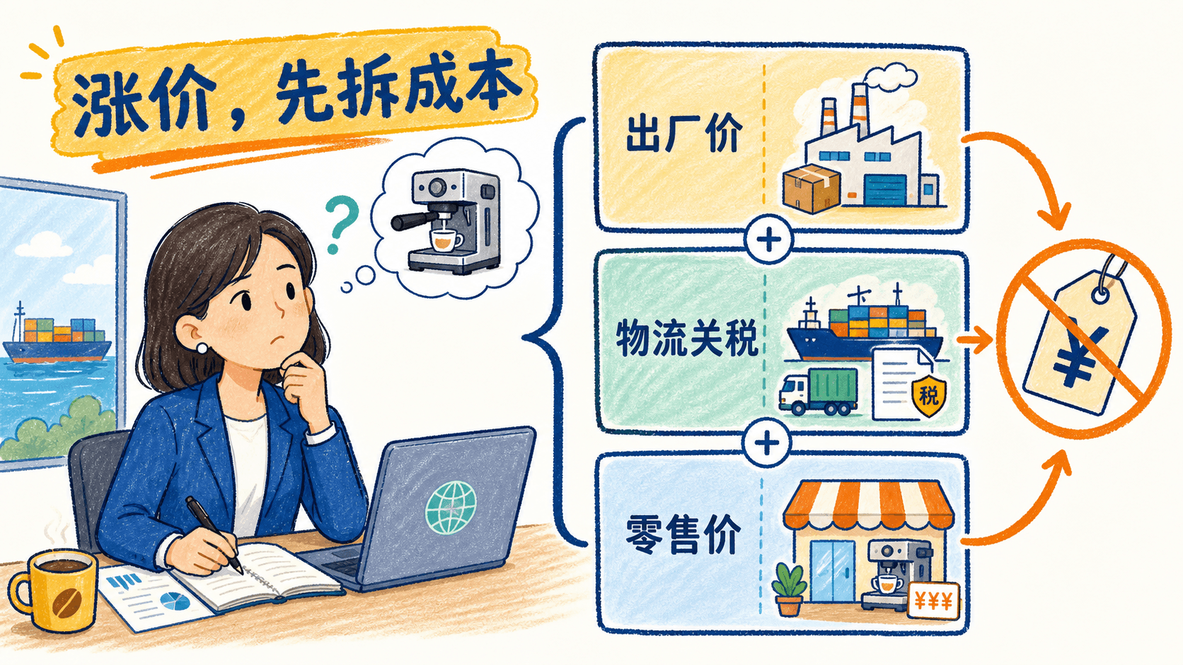 海岬公司拆解一台进口咖啡机的欧元出厂价、汇率、税费、物流与售后成本