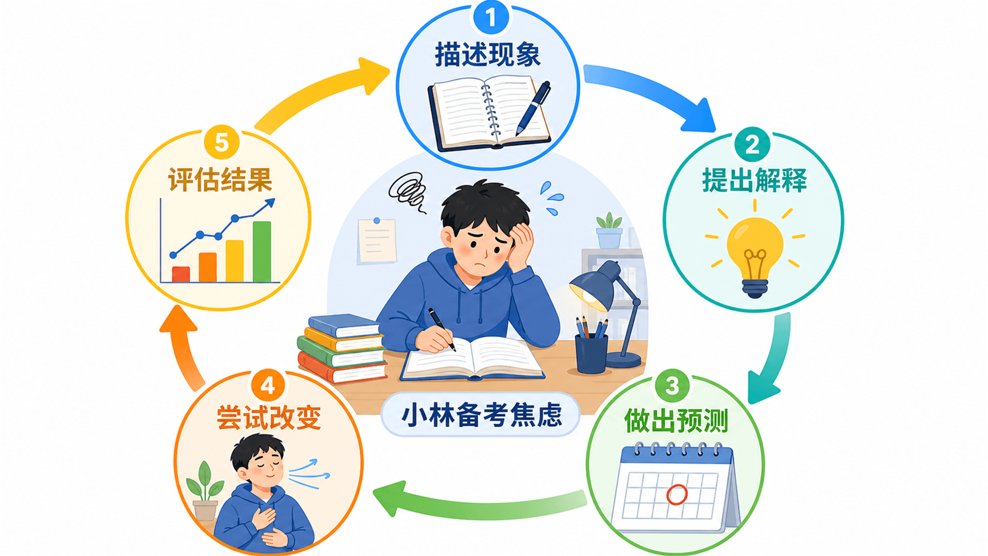 以小林备考焦虑为例的描述、解释、预测与评估循环