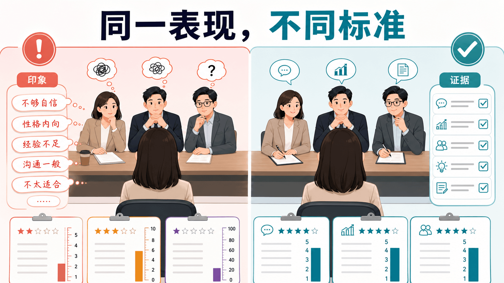 同一表现不同标准:印象判断与证据判断的对照
