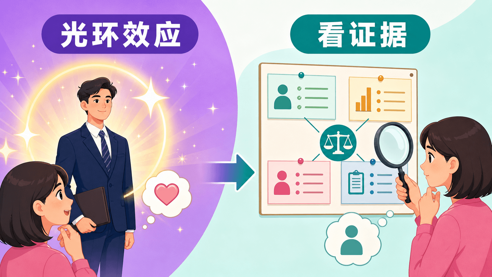光环效应提醒我们用长期行为与证据判断关系