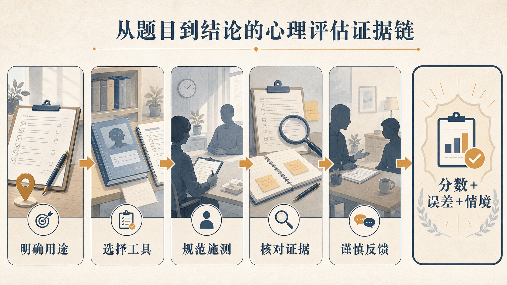 从题目到结论的心理评估证据链