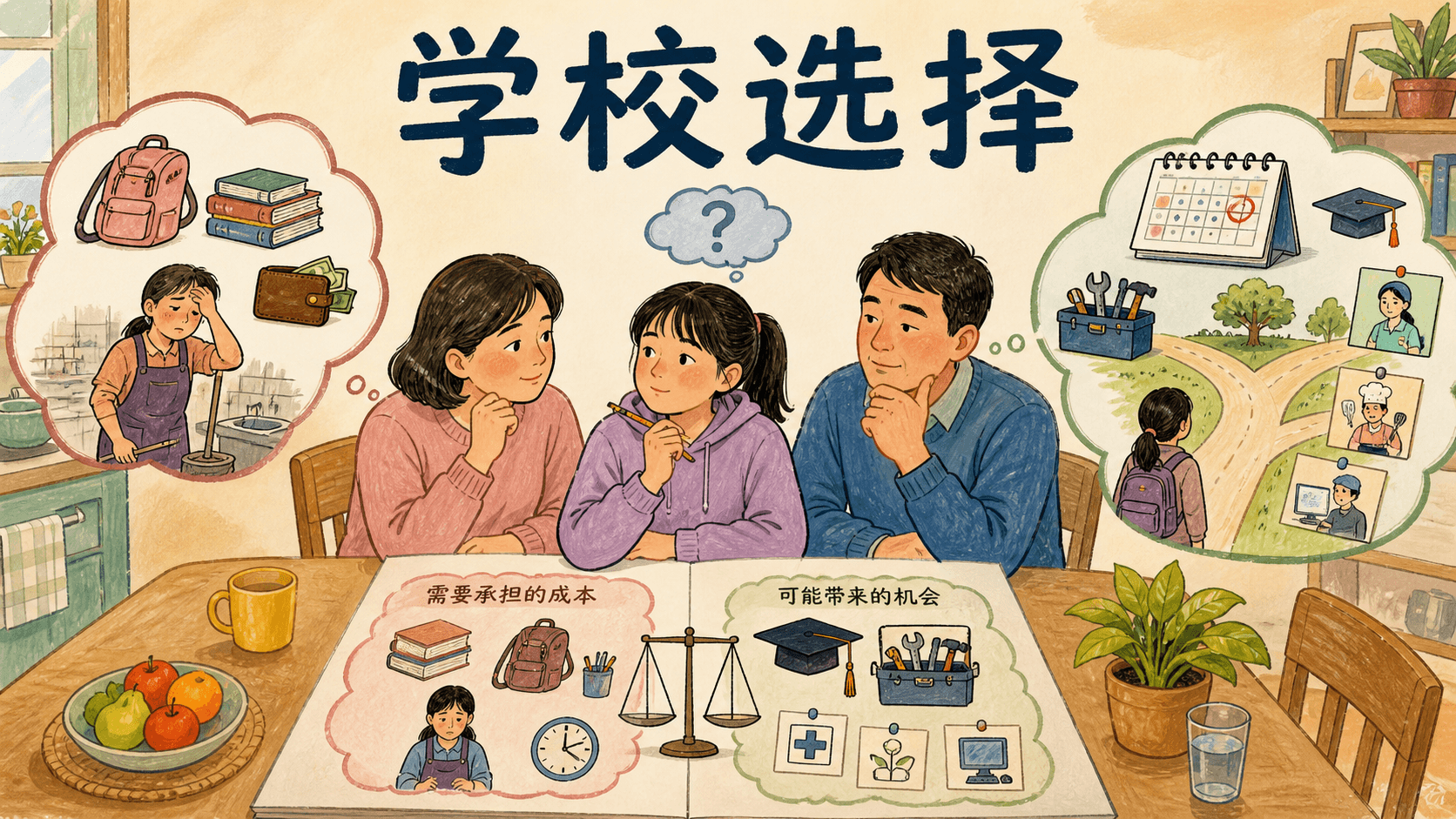 家庭围绕课程、日历与岗位线索比较学校选择