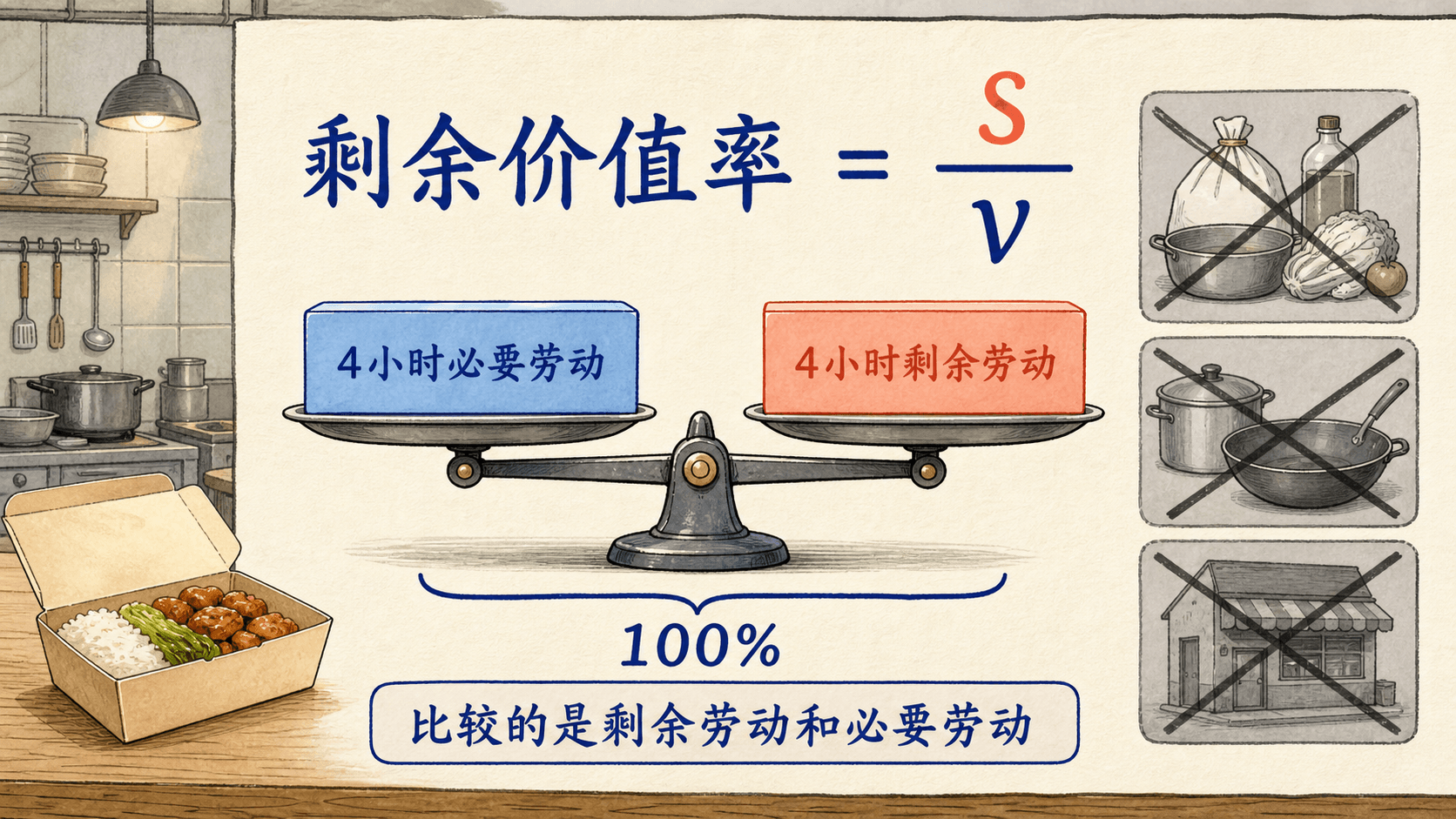 两种分母对比:剩余价值率 s 除以 v 与剩余价值相对全部预付资本