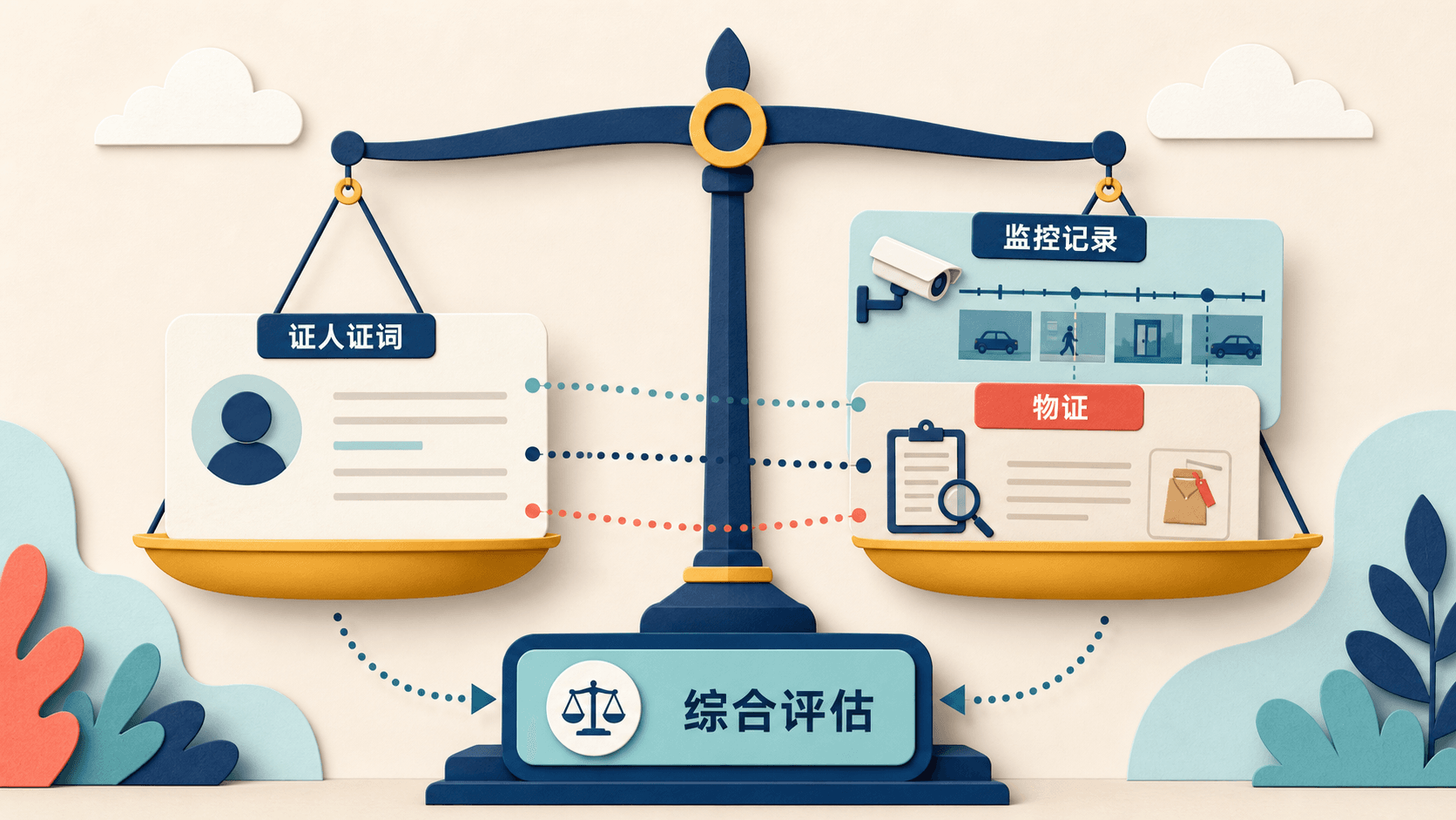 法庭证据评估天平信息图