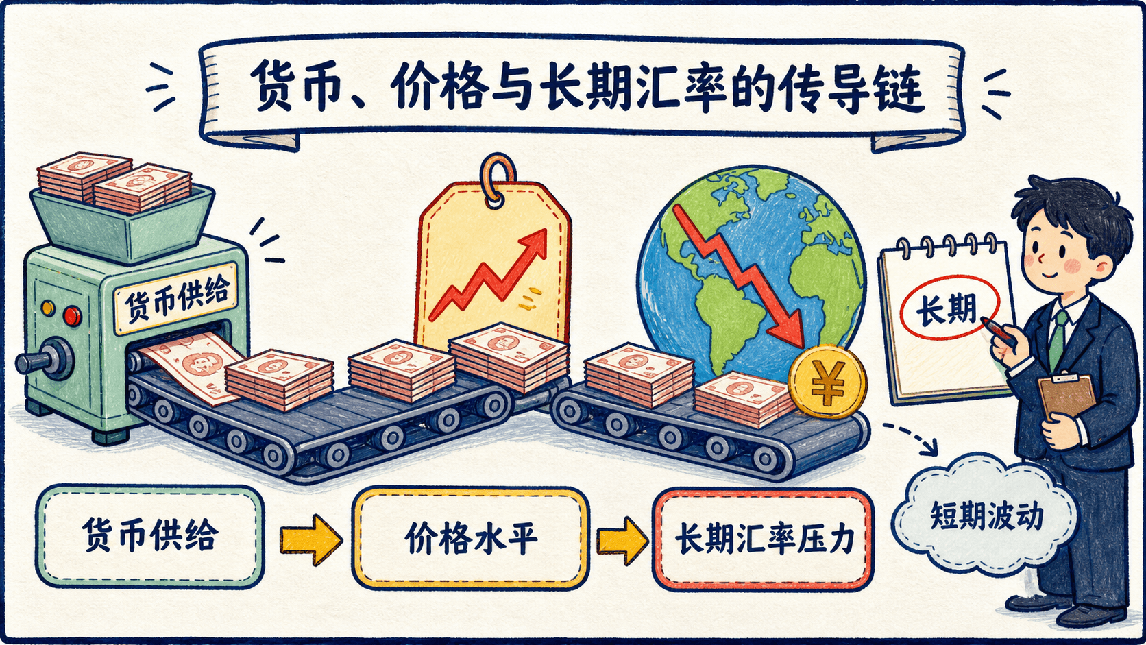 货币供给、价格水平与长期名义汇率之间并非即时发生的传导链条