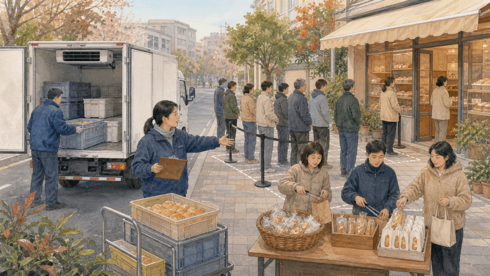政府保供配送、限购队列和烘焙店供货之间的政策权衡场景