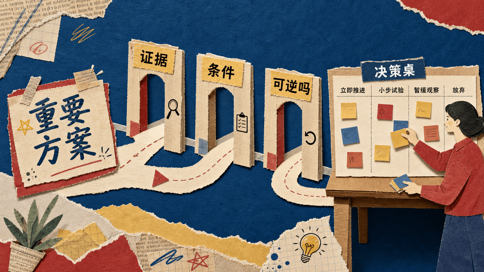 重要决定通过证据、条件与风险三道检查门