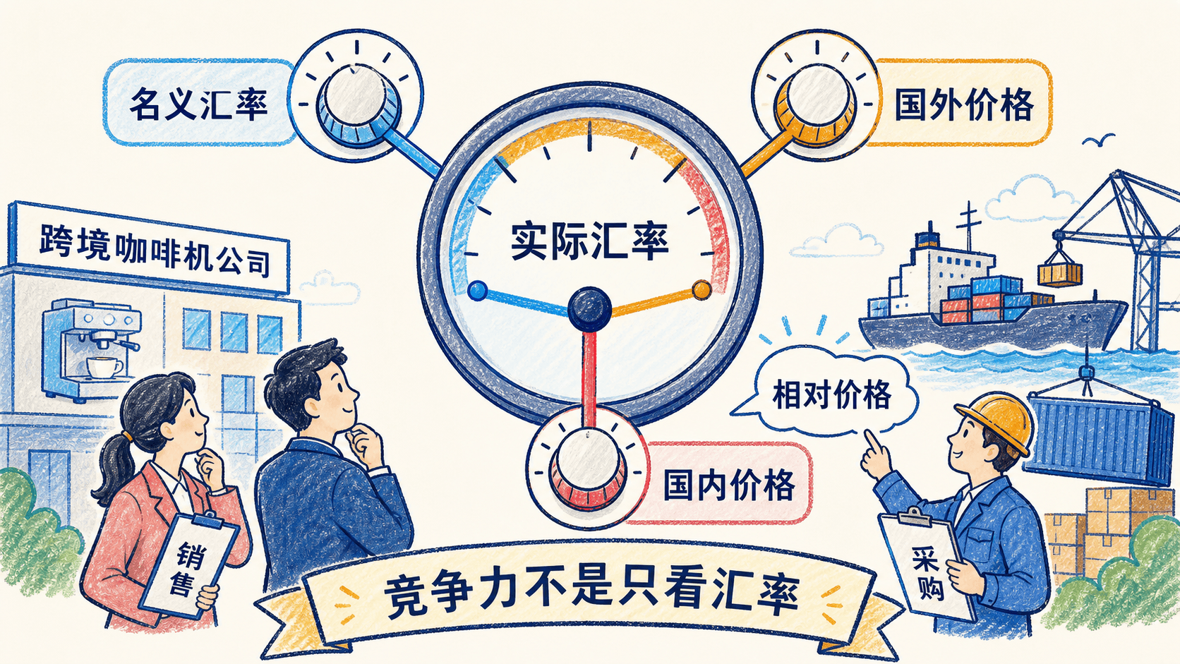 把名义汇率、国内外价格水平放在同一仪表盘中观察实际汇率的相对价格含义