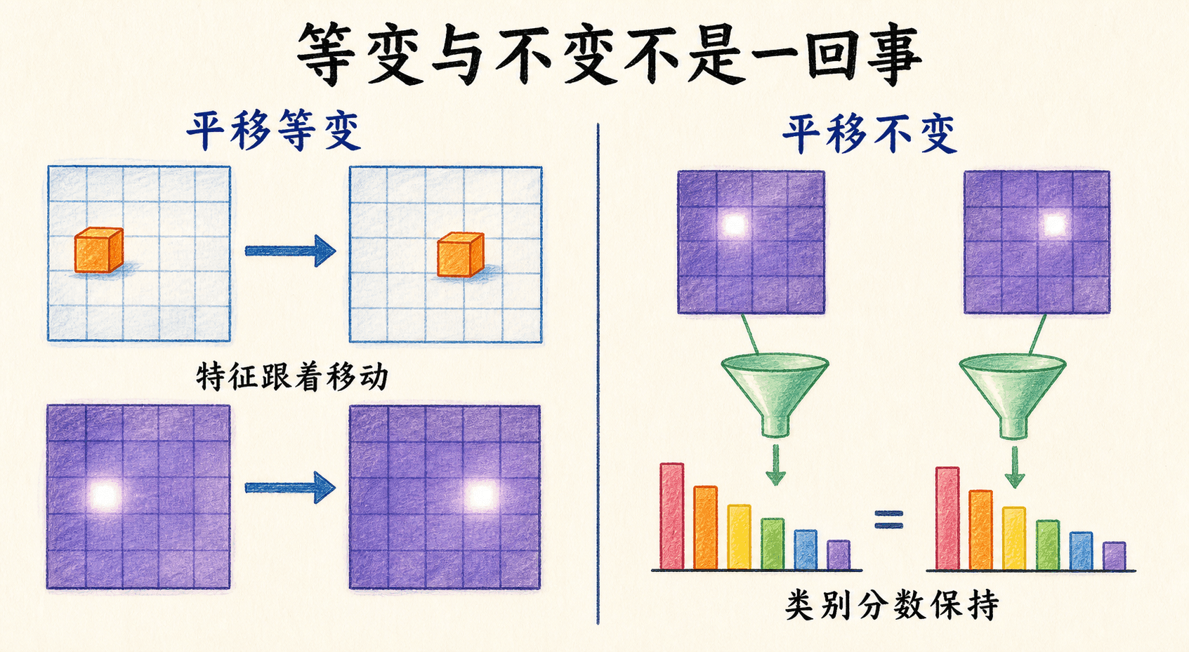 平移等变与平移不变不是同一个概念