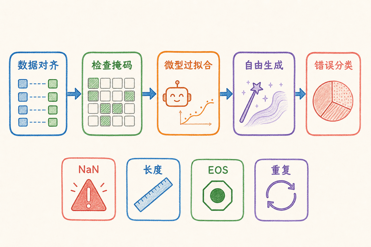 序列生成系统从数据对齐到错误分类的诊断流程