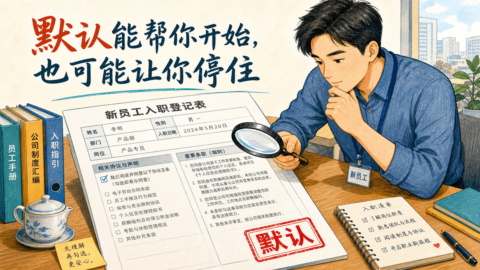 默认选项既能帮助开始,也需要拿起放大镜定期检查