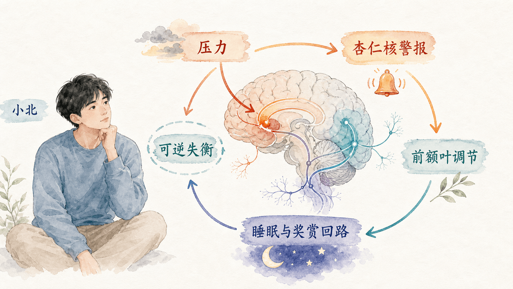 压力与调节回路的手绘生物信息图