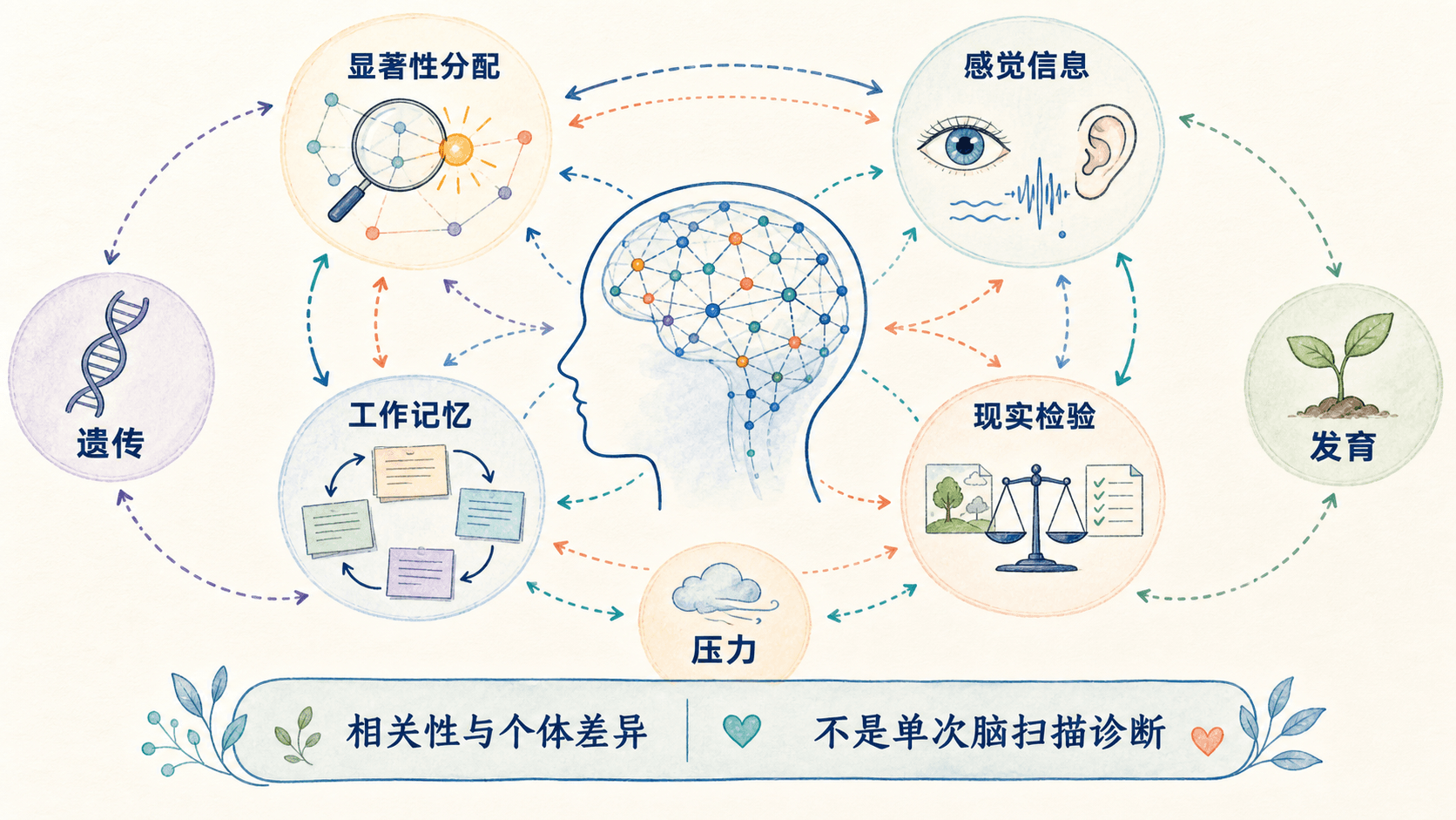 精神病性体验的网络模型手绘信息图