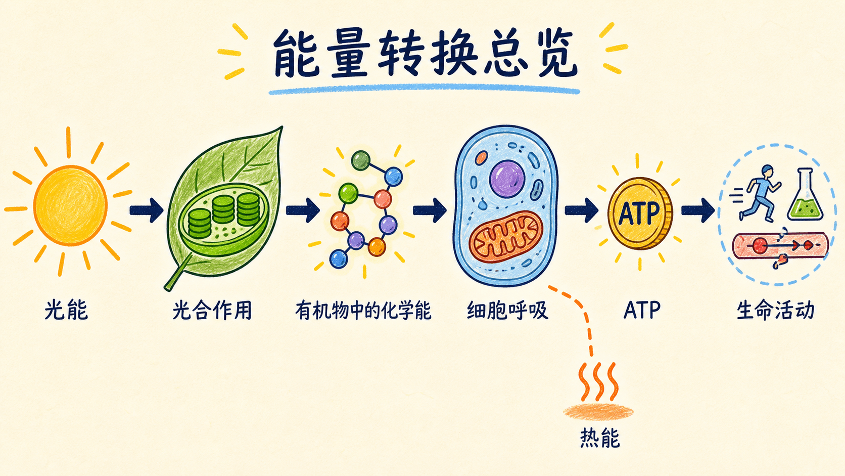 细胞能量转换总览 细胞能量转换总览