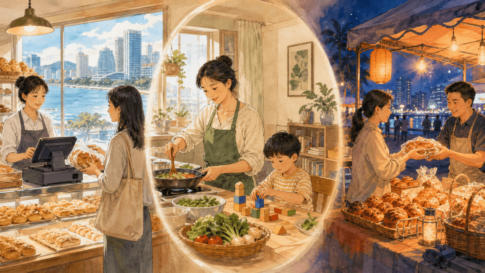 市场交易、家庭照料和夜市现金交易并列展示统计可见性的差异