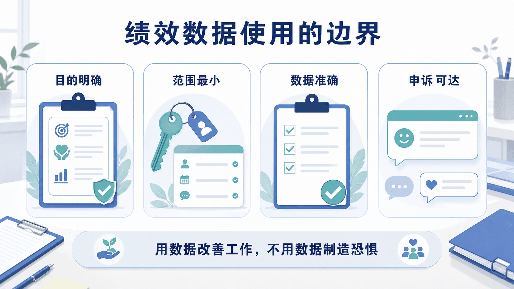 绩效数据使用的边界:明确目的、收集必要信息、允许解释复核并保护访问权限