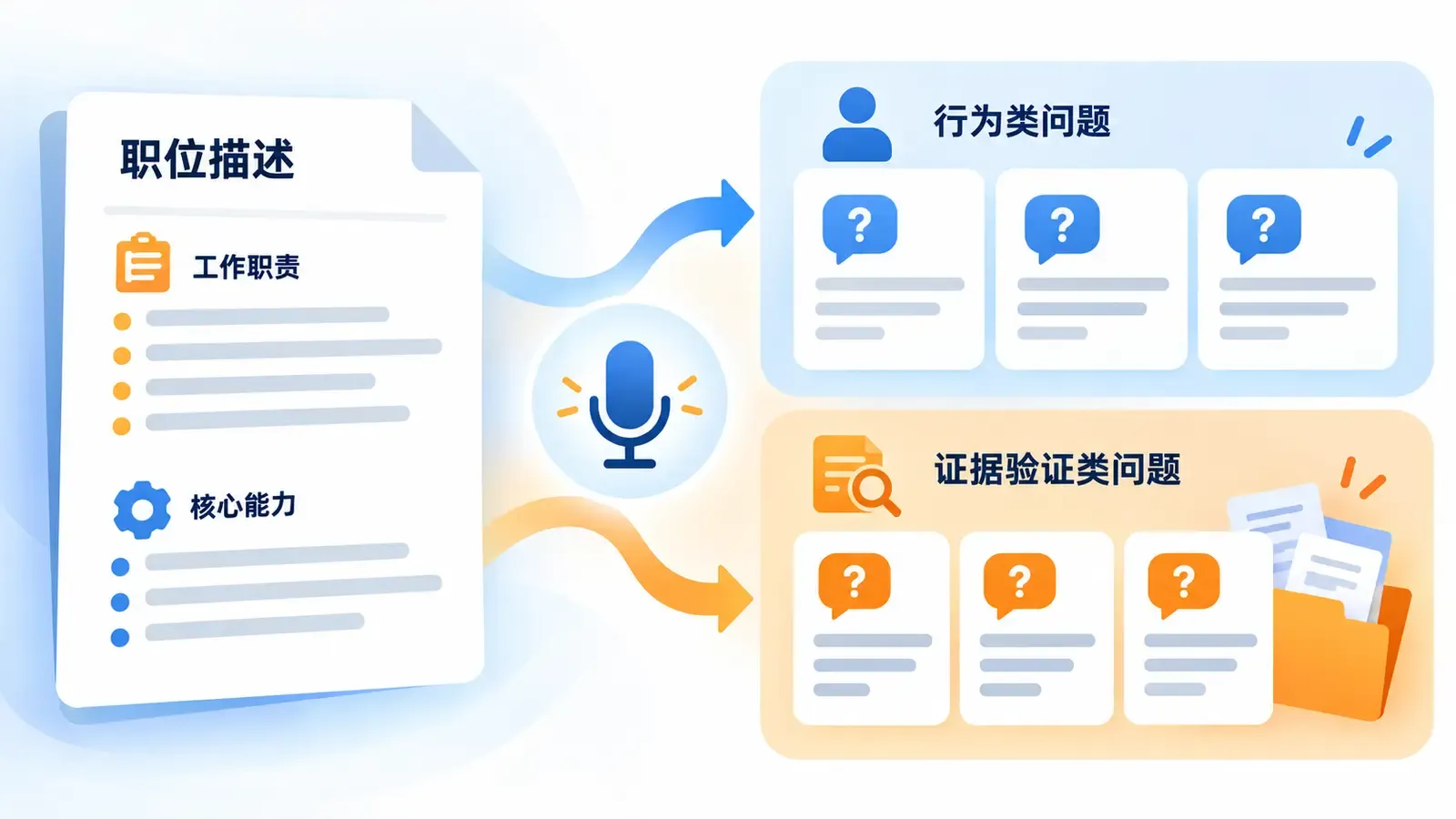 JD 职责与能力转成英文面试问题的信息图