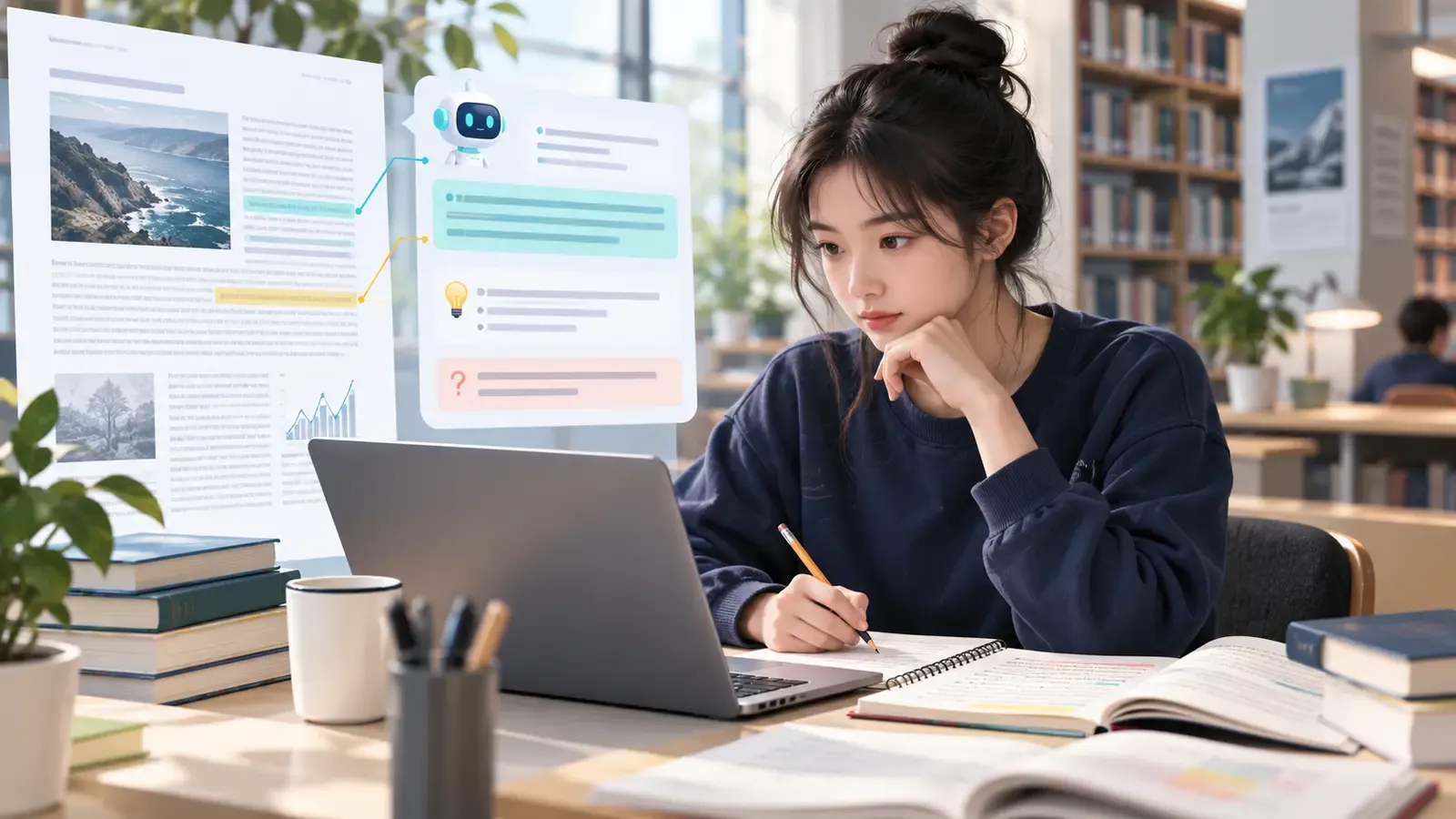 学习者使用AI辅助阅读英文文章并做结构化笔记