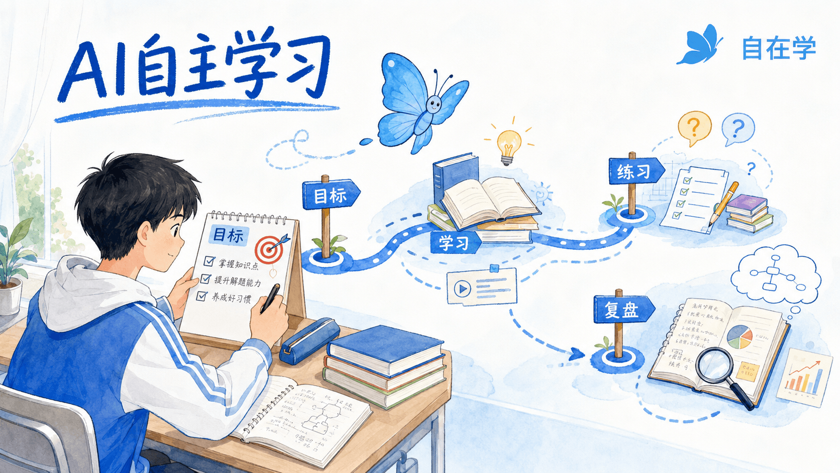 AI辅助自主学习怎么做?30分钟流程、提示词与防依赖方法