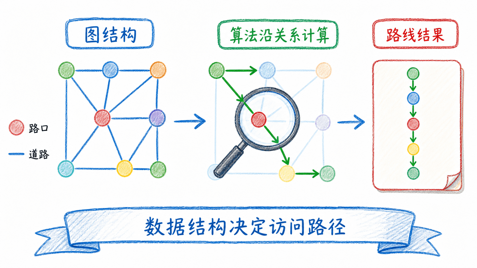 算法沿着数据结构提供的关系完成计算
