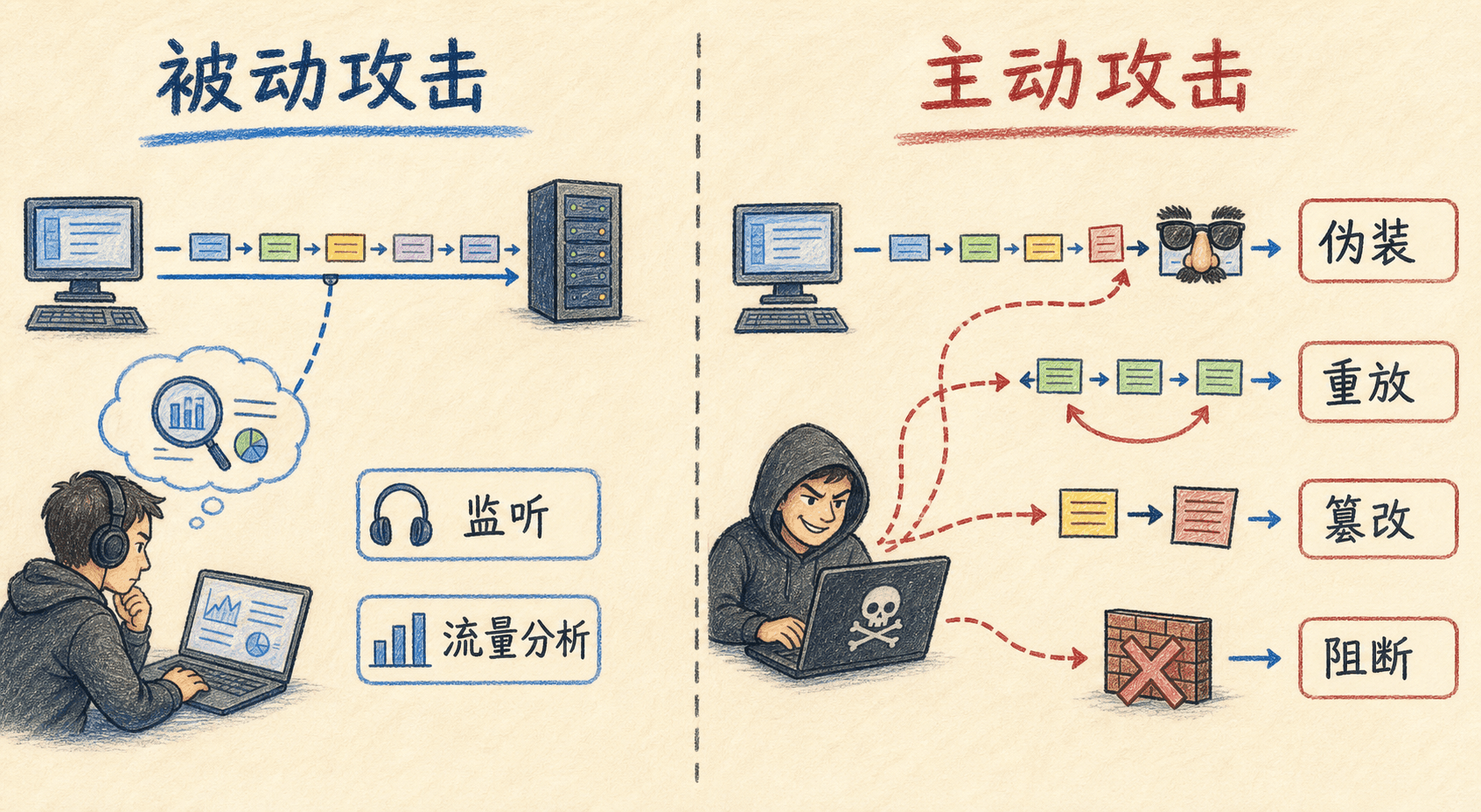 被动攻击与主动攻击