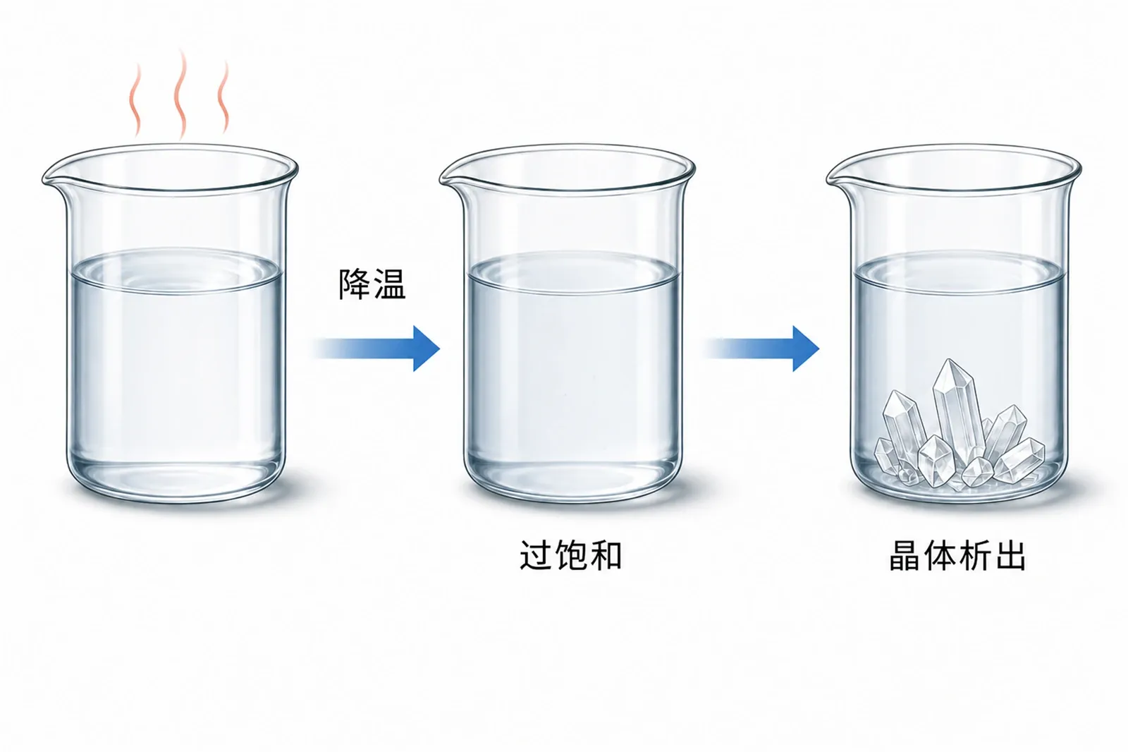 热溶液冷却后结晶析出的过程