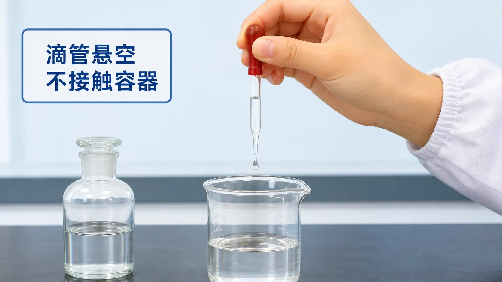 胶头滴管悬空滴加少量液体