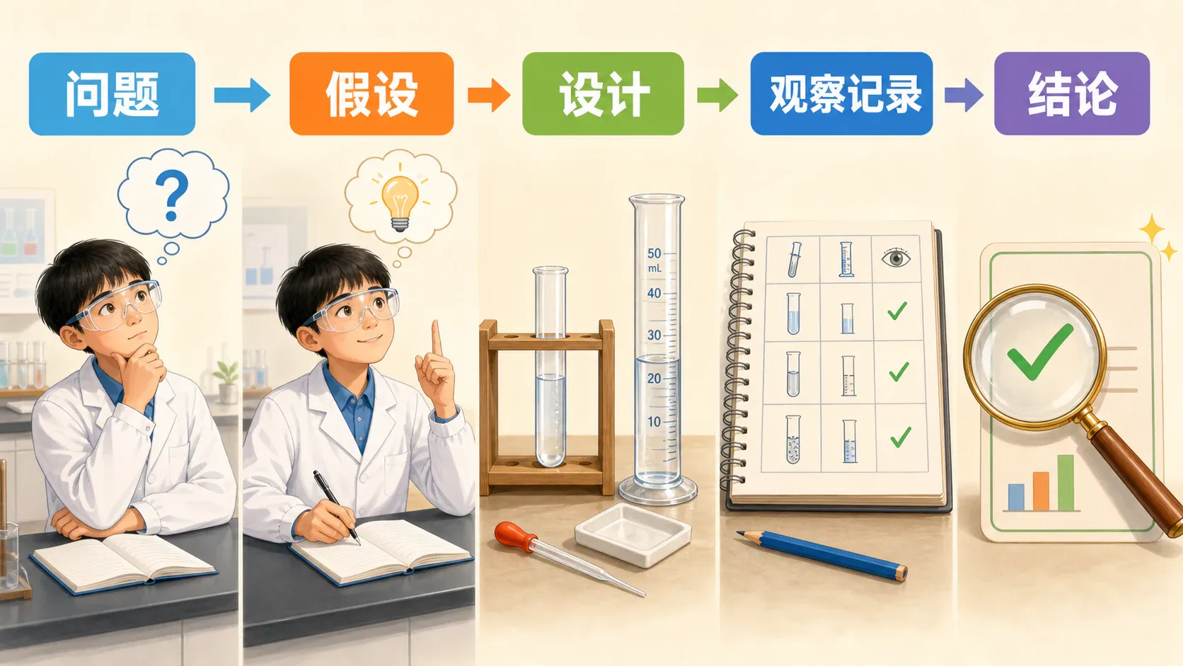 从问题到结论的实验探究流程