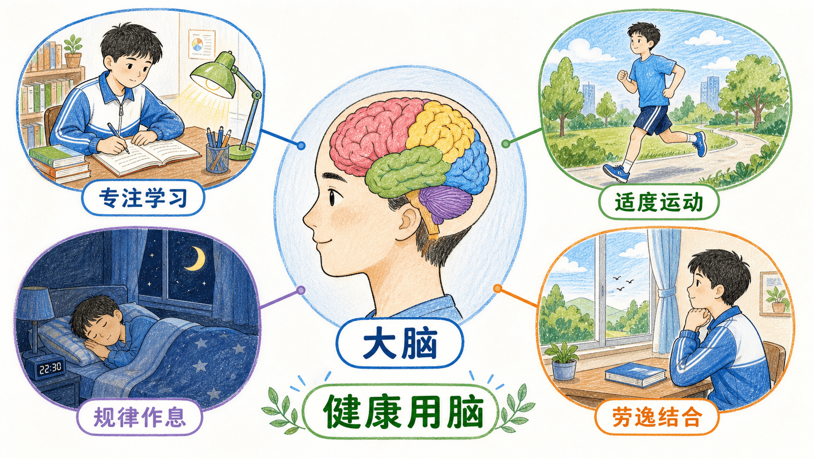 神经系统的分级调节 大脑皮层、下丘脑、脑干、小脑和脊髓在分级调节中相互联系的示意图