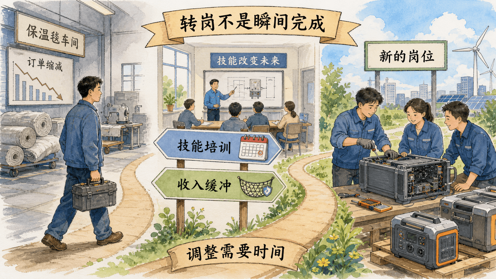 分工扩大选择的同时,工人转岗也会产生调整成本