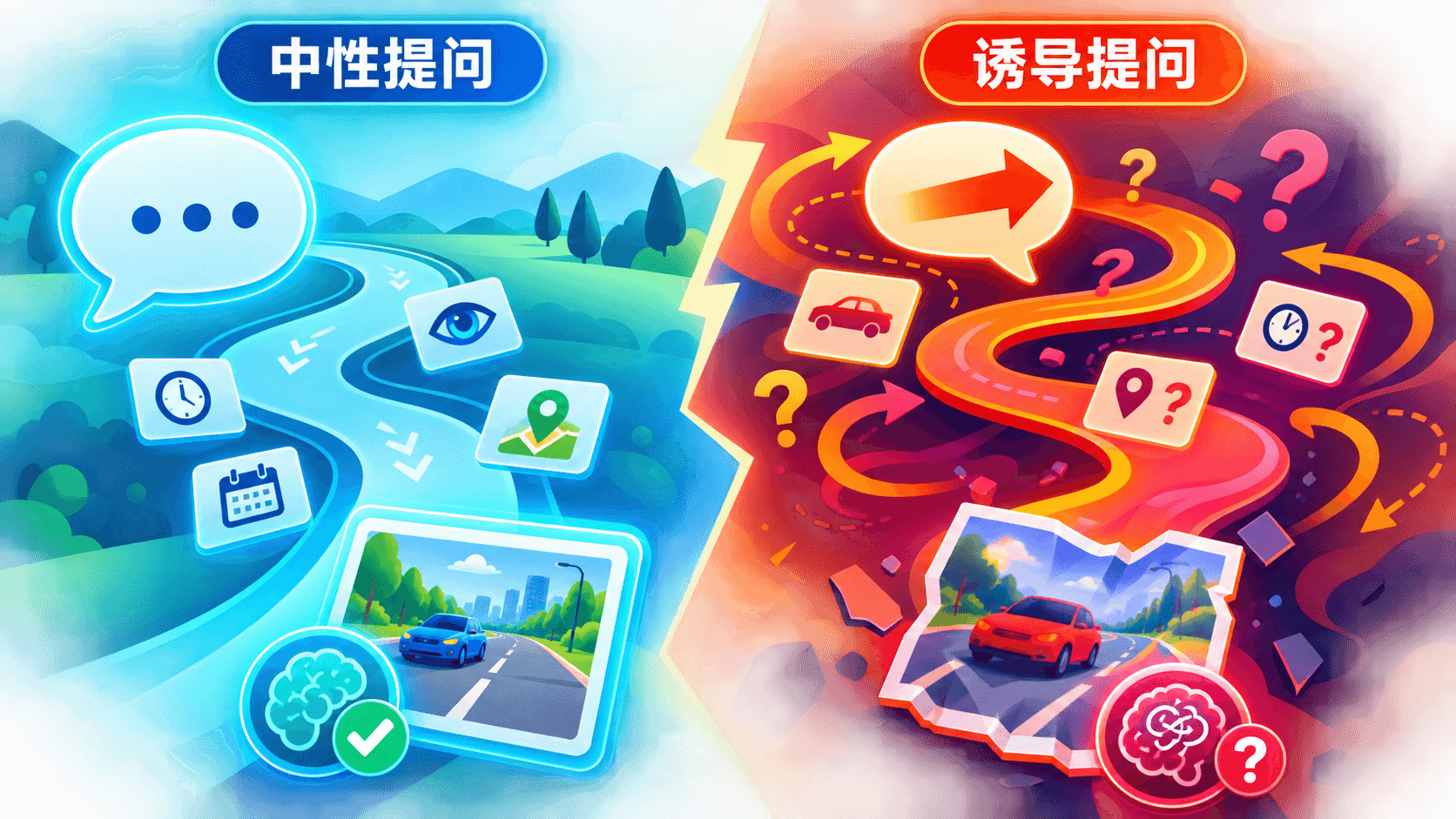中性提问与诱导提问形成不同记忆路径的中文信息图