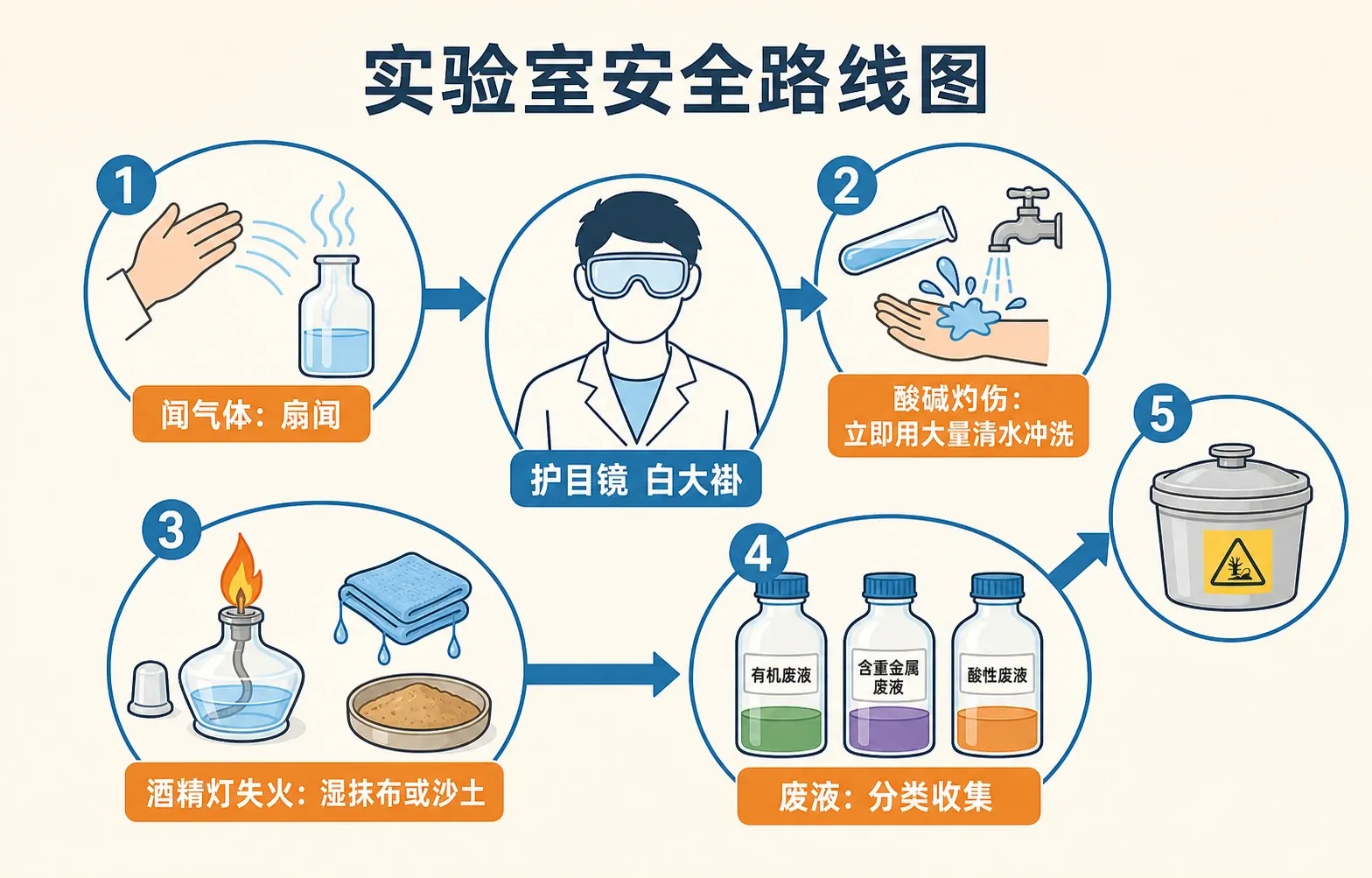 高中化学实验室安全路线图