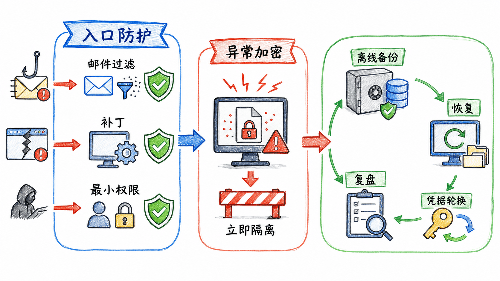 勒索事件入口防护、隔离与离线恢复闭环