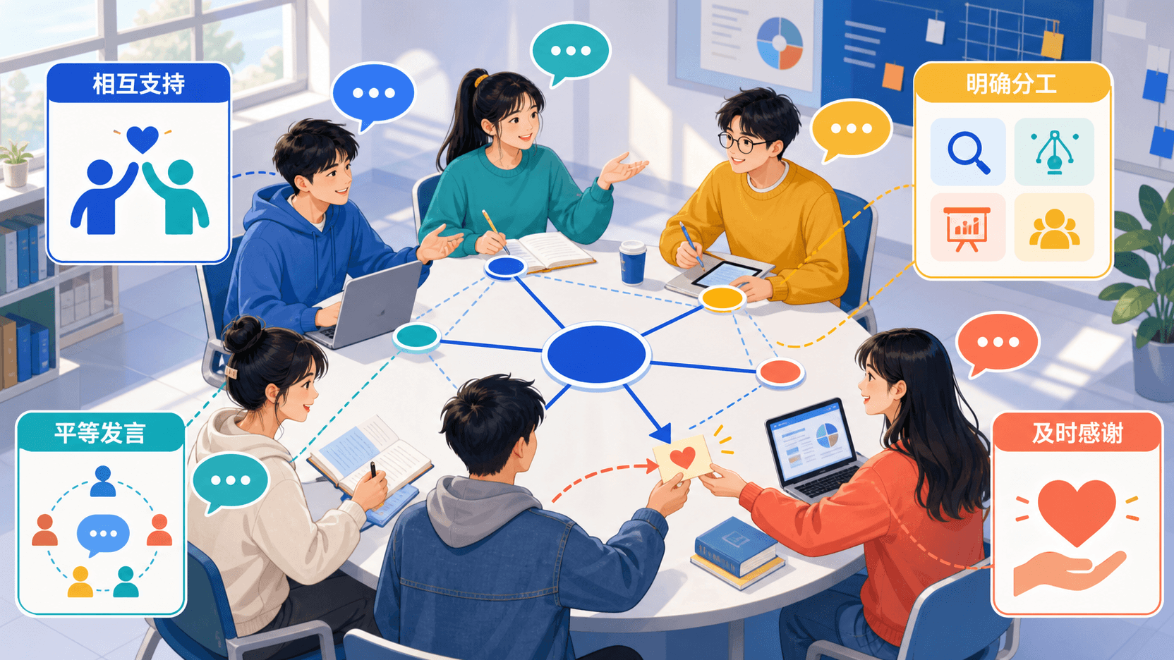 围绕共同任务形成平等分工和相互支持的合作网络