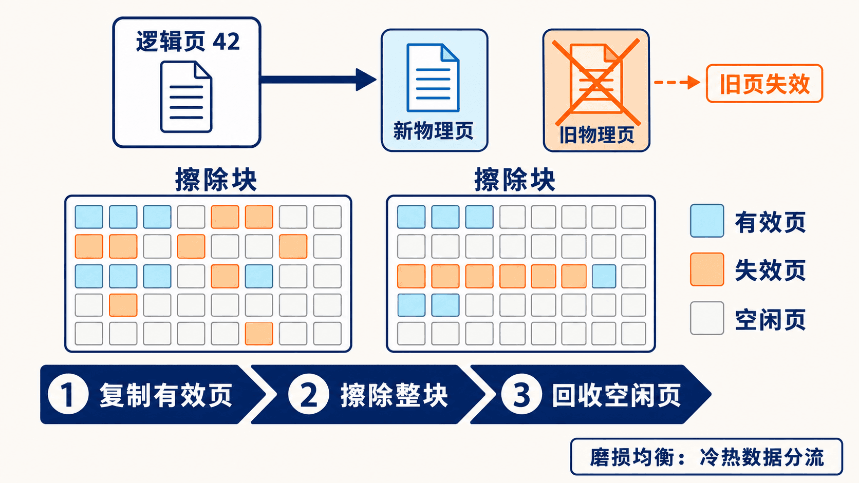 闪存逻辑页映射垃圾回收与磨损均衡