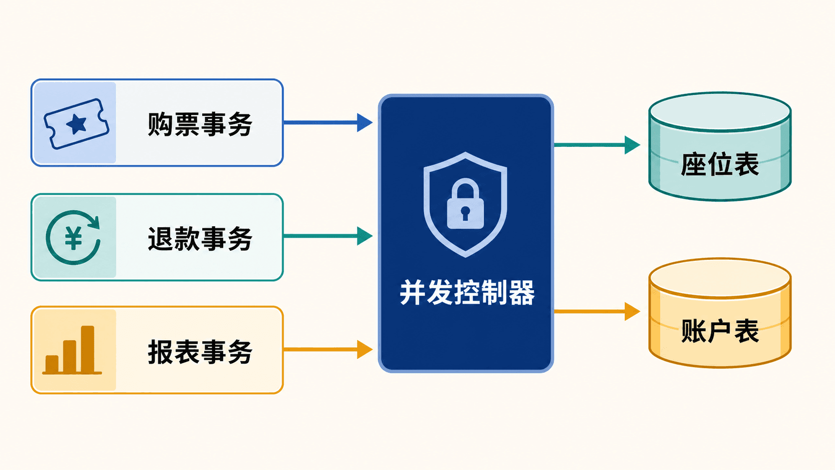 高并发售票系统中的事务、数据项与并发控制器