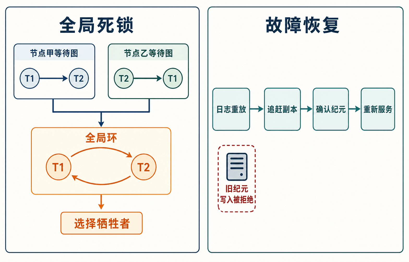 跨节点等待图、全局死锁检测与故障恢复