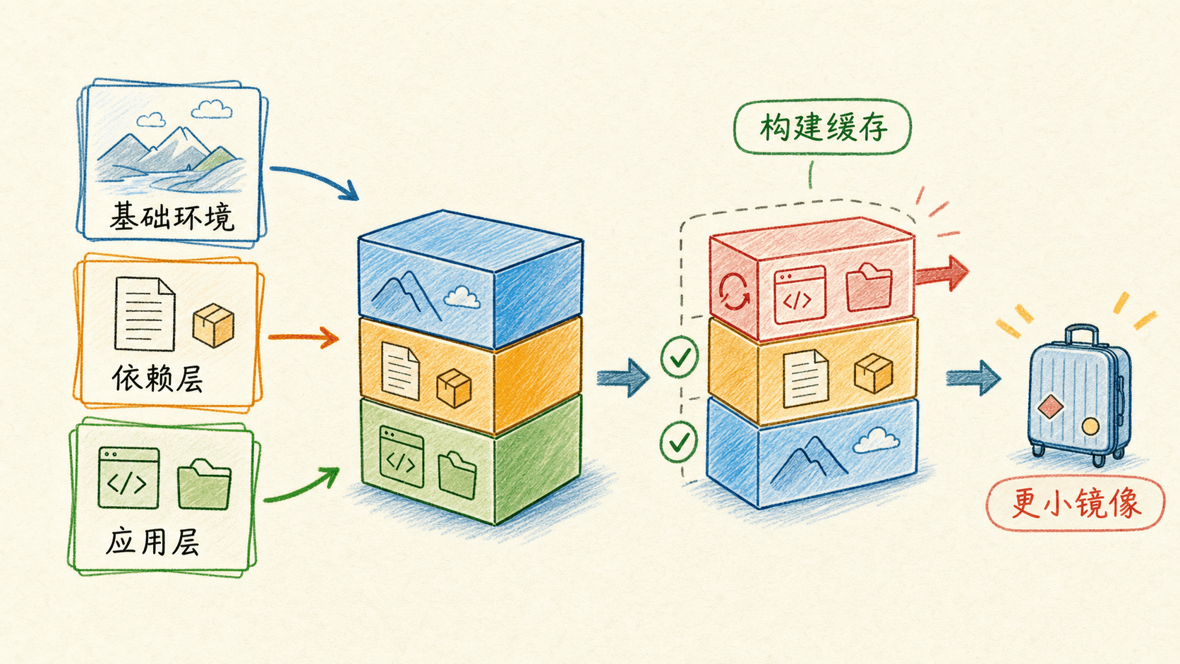 Dockerfile 分层构建与缓存复用