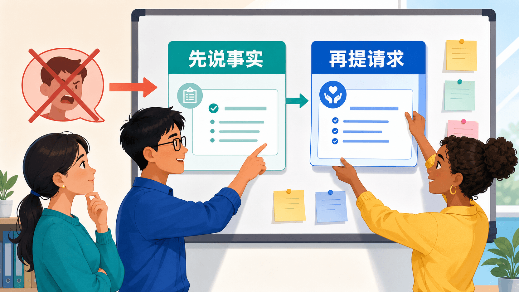 陈诺用具体请求替代人格指责来修复小组协作