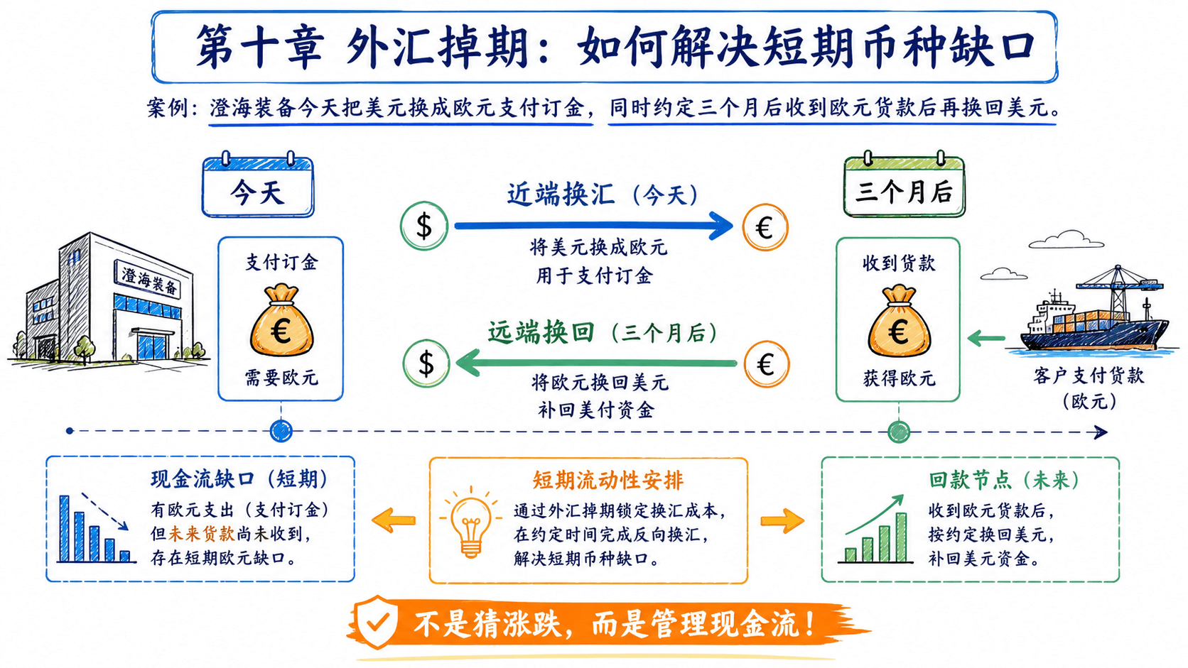 外汇掉期将近端美元换欧元与远端欧元换回美元连接起来的流动性安排