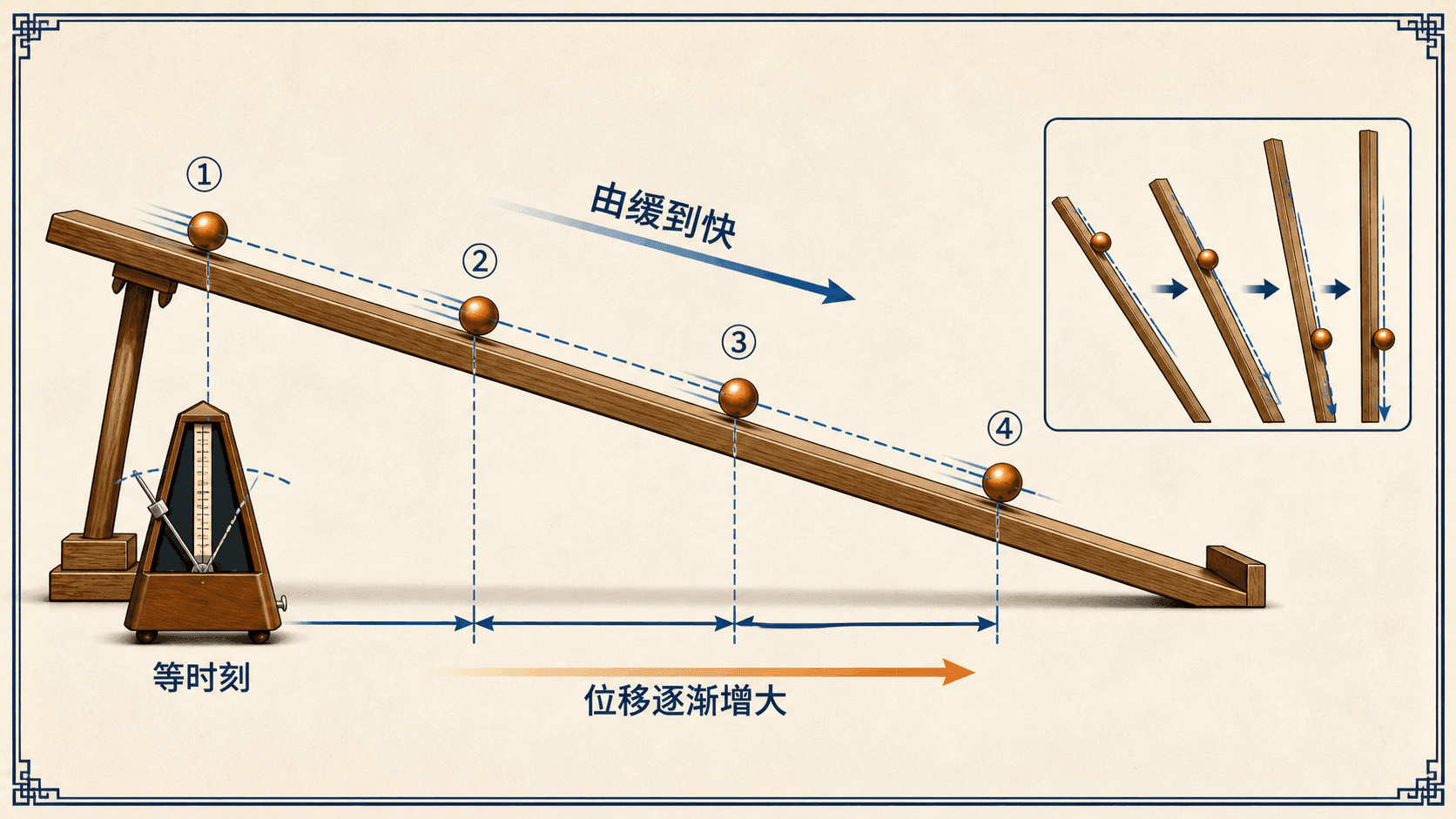 伽利略借助斜面把快速下落问题变成可观察的加速运动