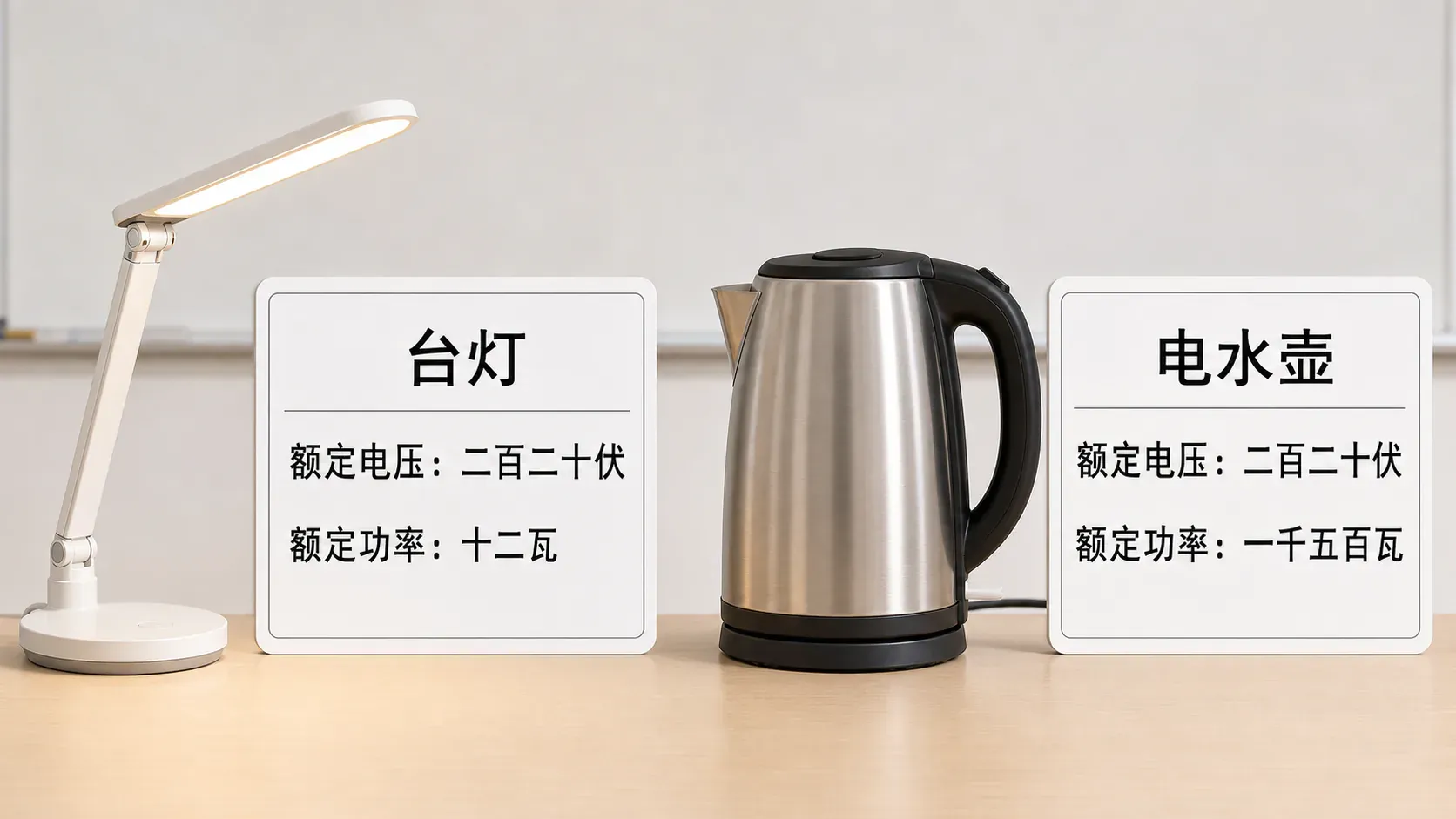 用电器铭牌中的额定电压和额定功率