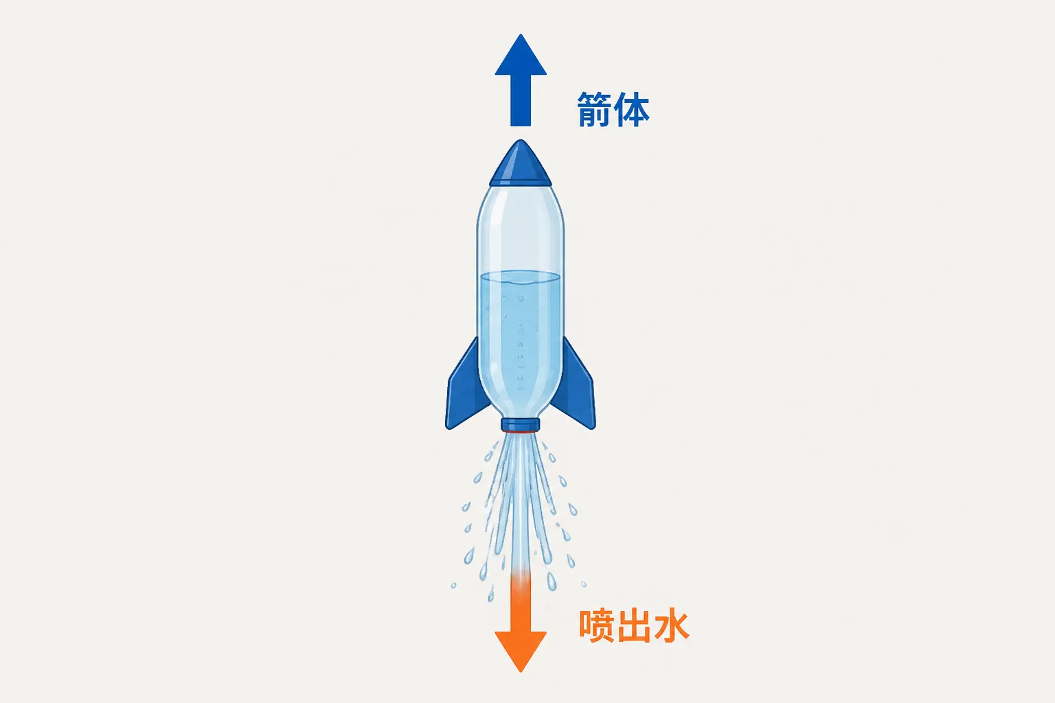 水火箭喷射时箭体与水获得相反动量
