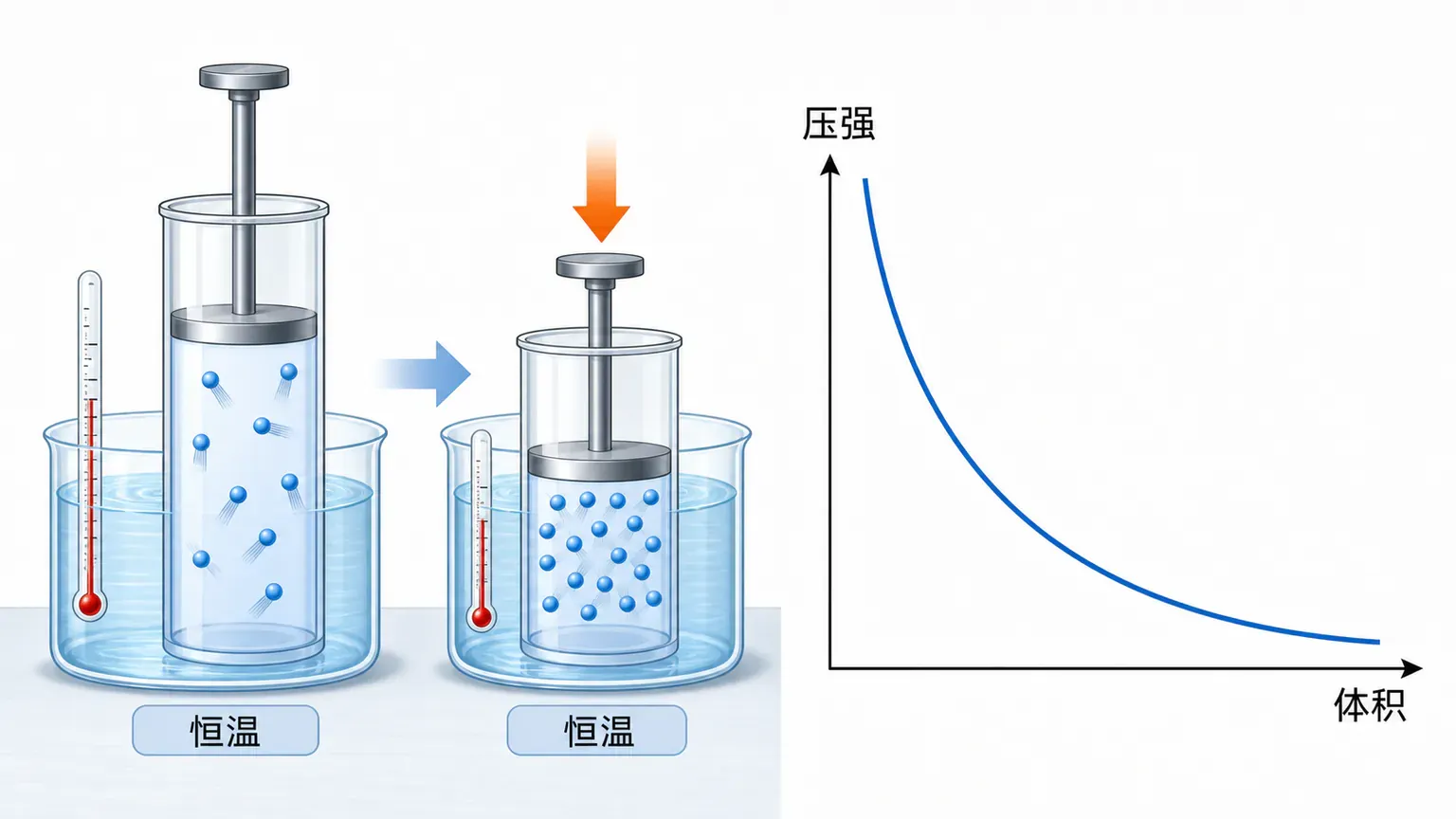 恒温压缩与玻意耳定律图像