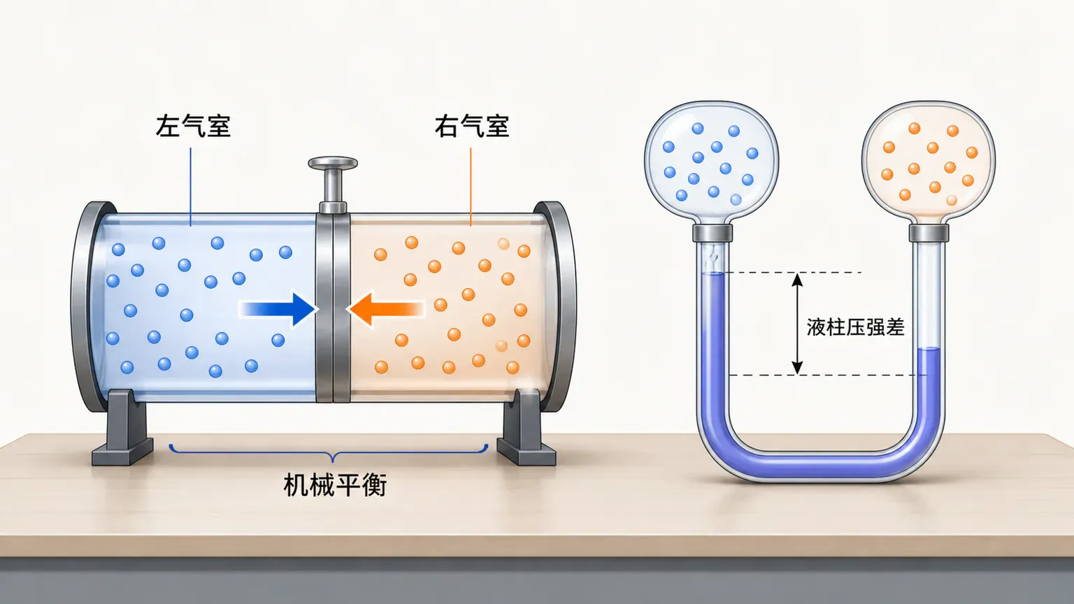 活塞与液柱连接的关联气体边界