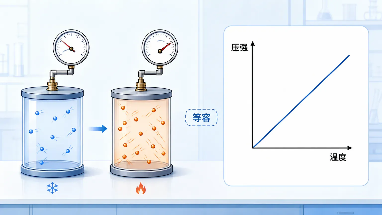 刚性容器中等容升温与压强变化