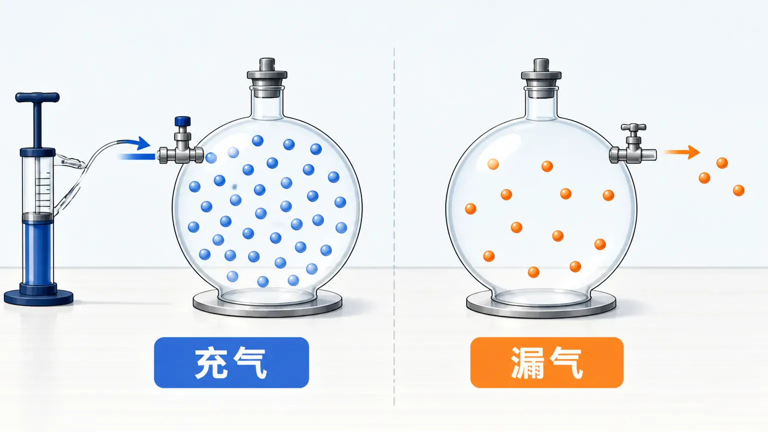 充气与漏气中的气体质量变化