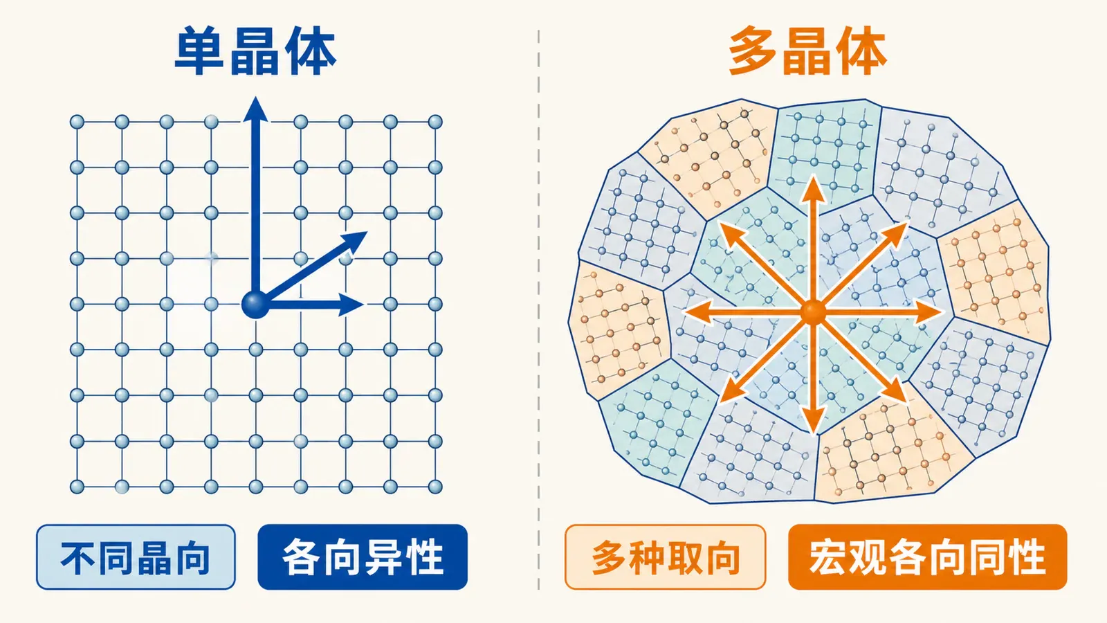 单晶体的各向异性与多晶体的宏观各向同性